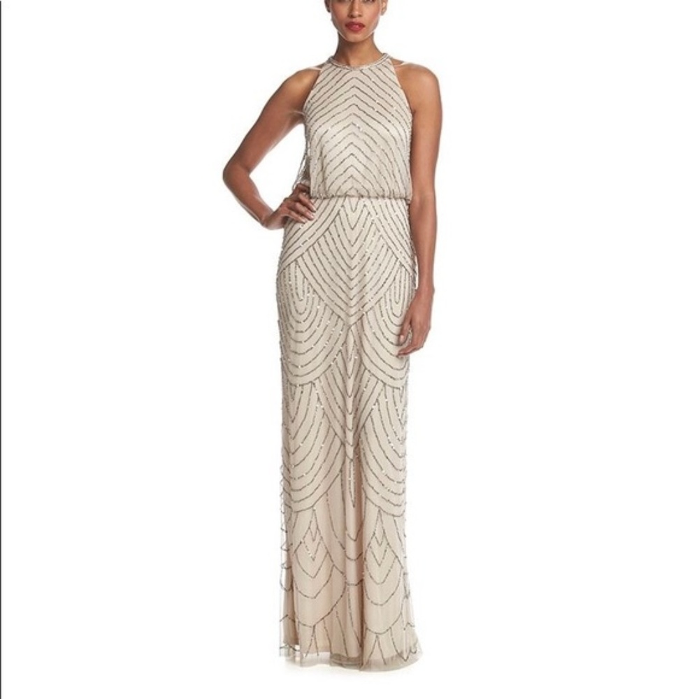 Adrianna Papell Halter Art Deco dress